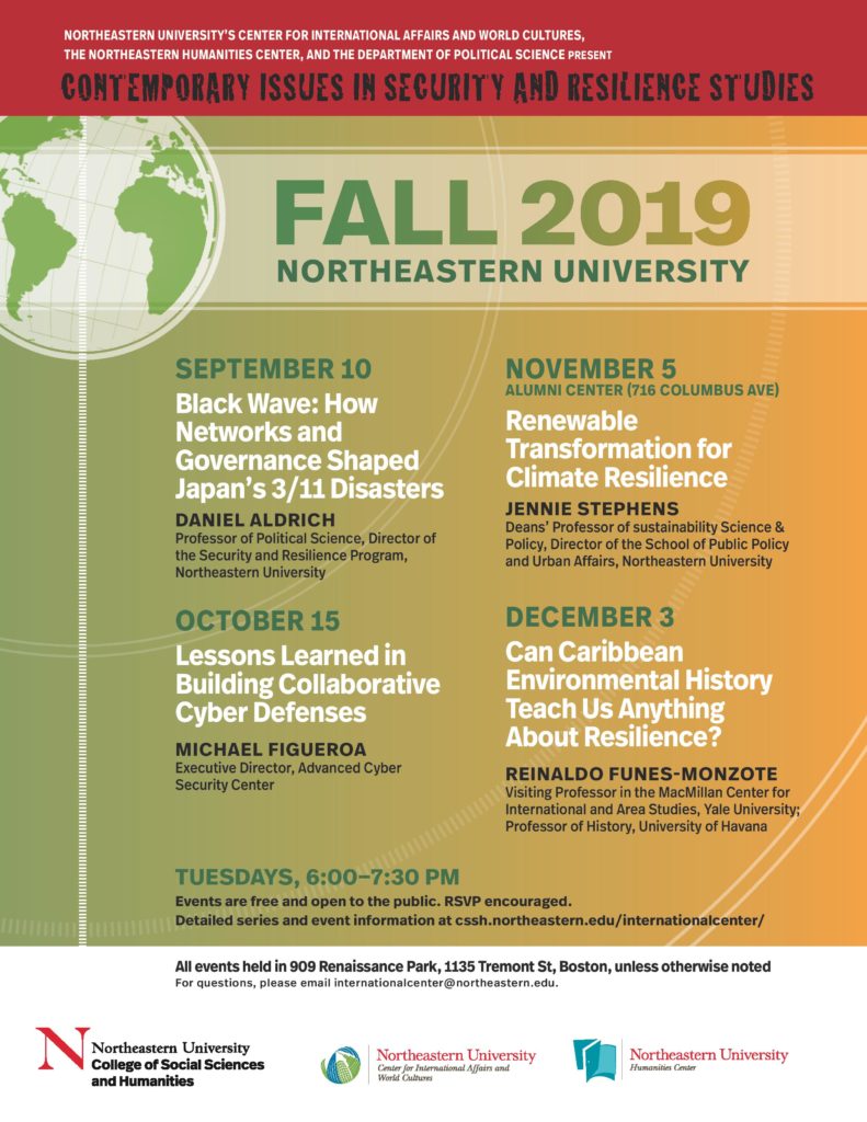 Resilience Studies lecture series flyer